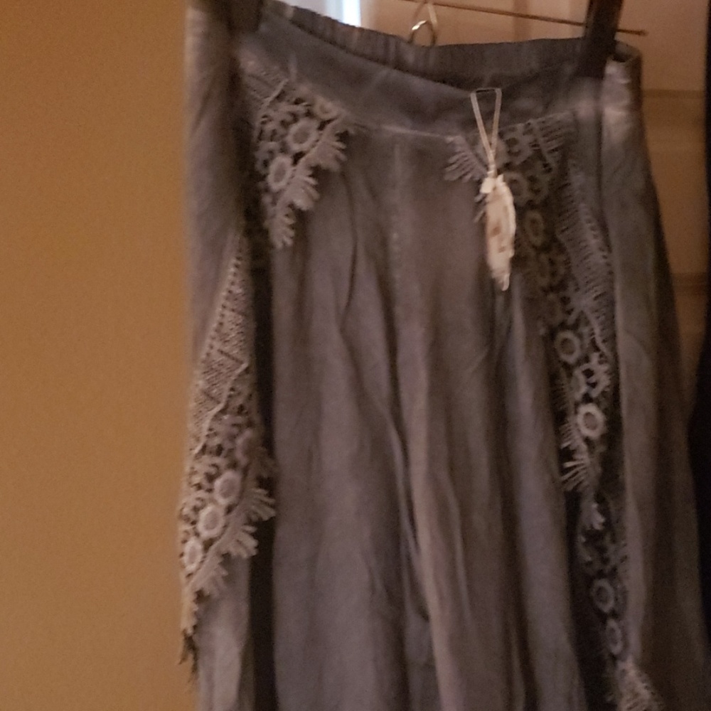 NWT denim gaucho pants